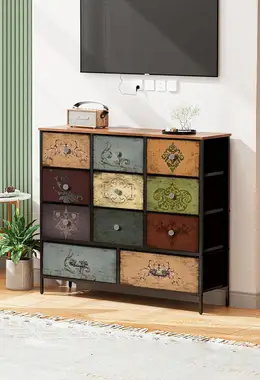 VASICAR Dresser for Bedroom with 11 Deep Fabric Drawers