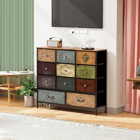 VASICAR Dresser for Bedroom with 11 Deep Fabric Drawers